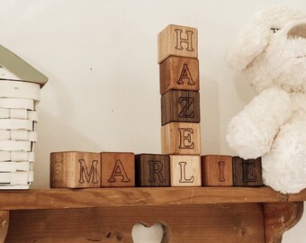 etsy baby name blocks