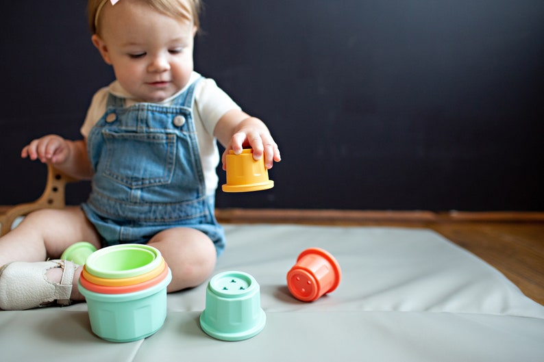 Stacking cups for baby and montessori play image 2