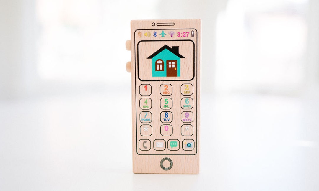 Personalized Organic Wooden Toy Phone Pretend Phone for Etsy