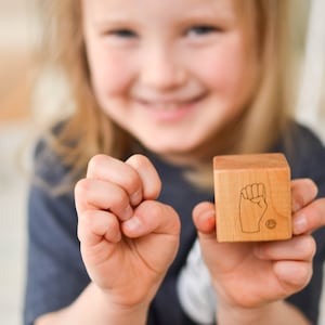 Sign Language Blocks ASL learning toy blocks for preschool and toddlers American Sign Language image 4