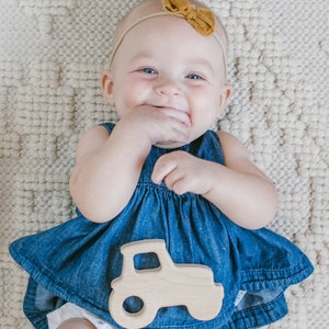 Juguete orgánico para bebé con forma de tractor, juguete para agarrar, juguete para bebé con forma de tractor, juguete natural para bebé de Bannor Toys