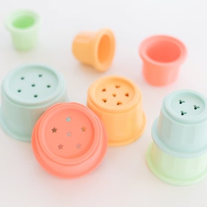 Stacking cups for baby and montessori play image 1