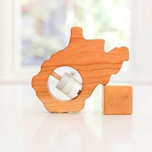 West Virginia State Rattle™ - Modern Wooden Baby Toy - Organic and Natural