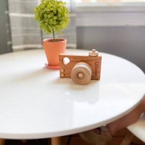 Organic Wooden Toy Camera Pretend Camera for your Little Photographer Photo Camera Prop Imaginative Play Waldorf Montessori image 4