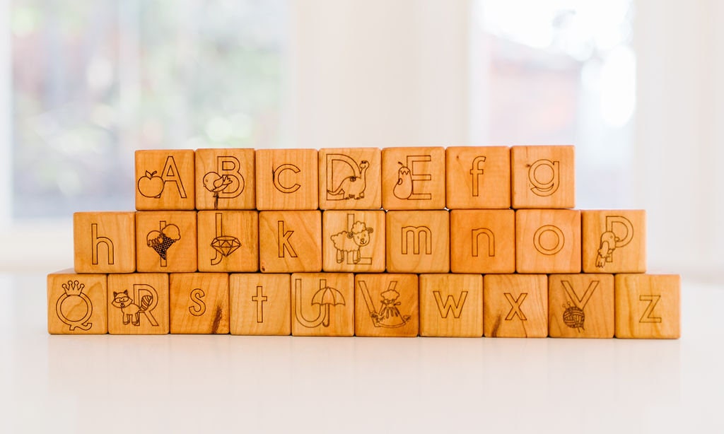 wooden toy blocks alphabet