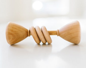 Natural Wood Baby Rattle: Classic Montessori Toy