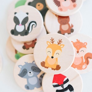 Woodland Animals Wooden Memory Matching Set Kids Matching Game Educational Tool by Bannor Toys