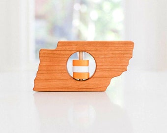 TENNESSEE State Baby Rattle™ - Modern Wooden Baby Toy - Organic and Natural
