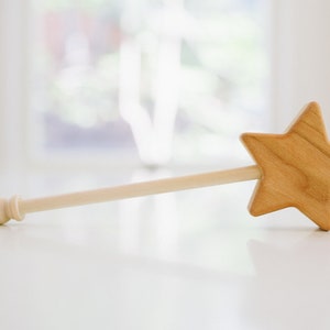 Cherry Wood Star Wand: Personalized Magic Toy