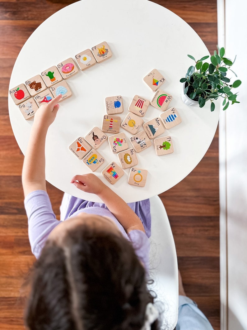 Wooden Alphabet Flash Cards: Montessori ABC Learning Toy image 6