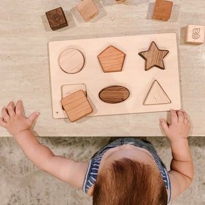 Rompecabezas de madera con formas: Juguete Montessori para niños pequeños imagen 8