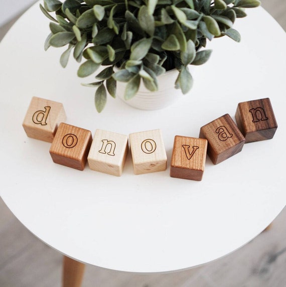 etsy baby name blocks