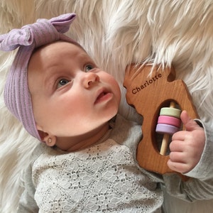 NEW JERSEY State Baby Rattle™ Modern Wooden Baby Toy Organic and Natural image 4