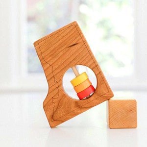 Washington D. C.  State Baby Rattle™ - Modern Wooden Baby Toy - Organic and Natural - District of Columbia