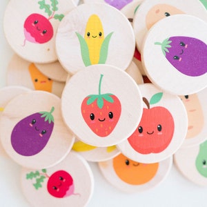 Farmers Market Matching Game: Wooden Montessori Toy for Toddlers