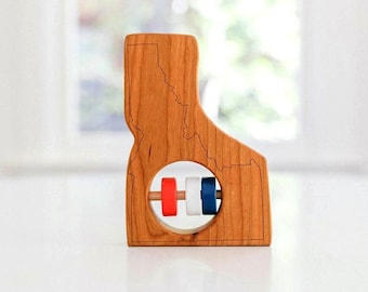 Idaho State Baby Rattle™ - Modern Wooden Baby Toy - Organic and Natural