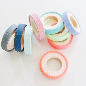 Silicone Wrapped Wooden Ring Wood Baby Toy Silicone and Wood Baby Toy