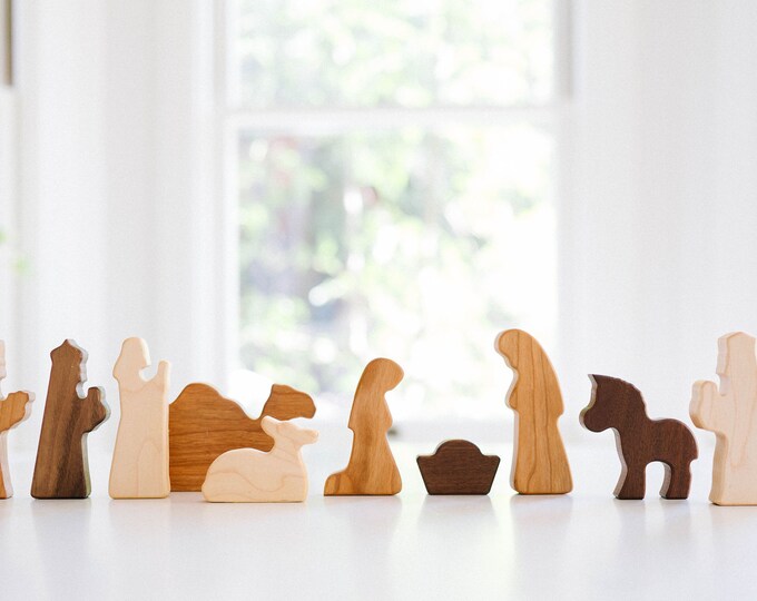 Wooden Nativity Play Set Toddler Toy Baby Toy Wood Toy Educational Toy