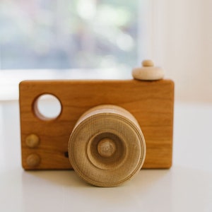 Organic Wooden Toy Camera Pretend Camera for your Little Photographer Photo Camera Prop Imaginative Play Waldorf Montessori image 1