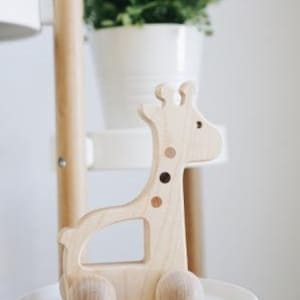 Wooden Giraffe Push Toy Waldorf and Montessori Animal Toy image 2