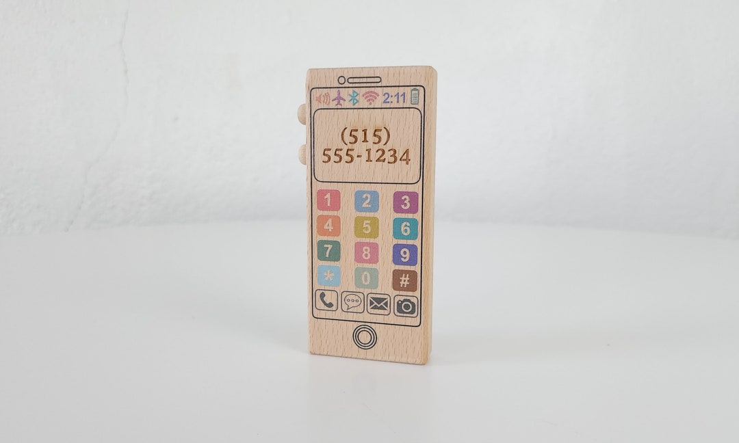 Personalized Colorful Wooden Toy Phone Pretend Phone for Etsy