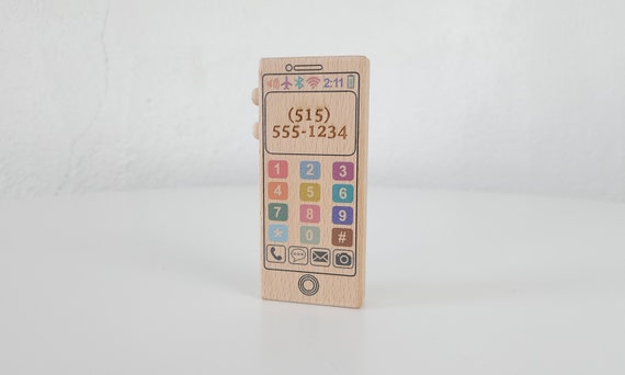 Téléphone jouet en bois coloré personnalisé Faire semblant de téléphone  pour que les tout-petits s'amusent avec un jeu dramatique -  France