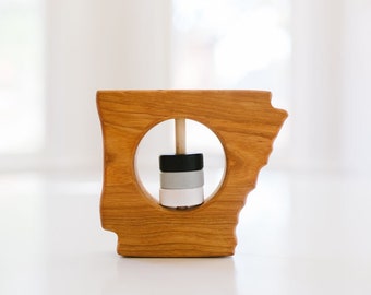 Arkansas State Rattle™ - Modern Wooden Baby Toy - Organic and Natural