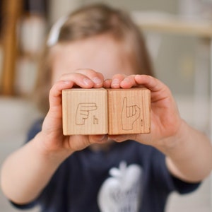 Sign Language Blocks ASL learning toy blocks for preschool and toddlers American Sign Language image 8