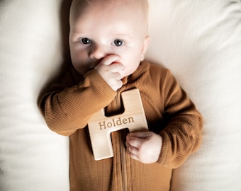 Alphabet en bois personnalisé - Jouet à saisir pour prénom de bébé