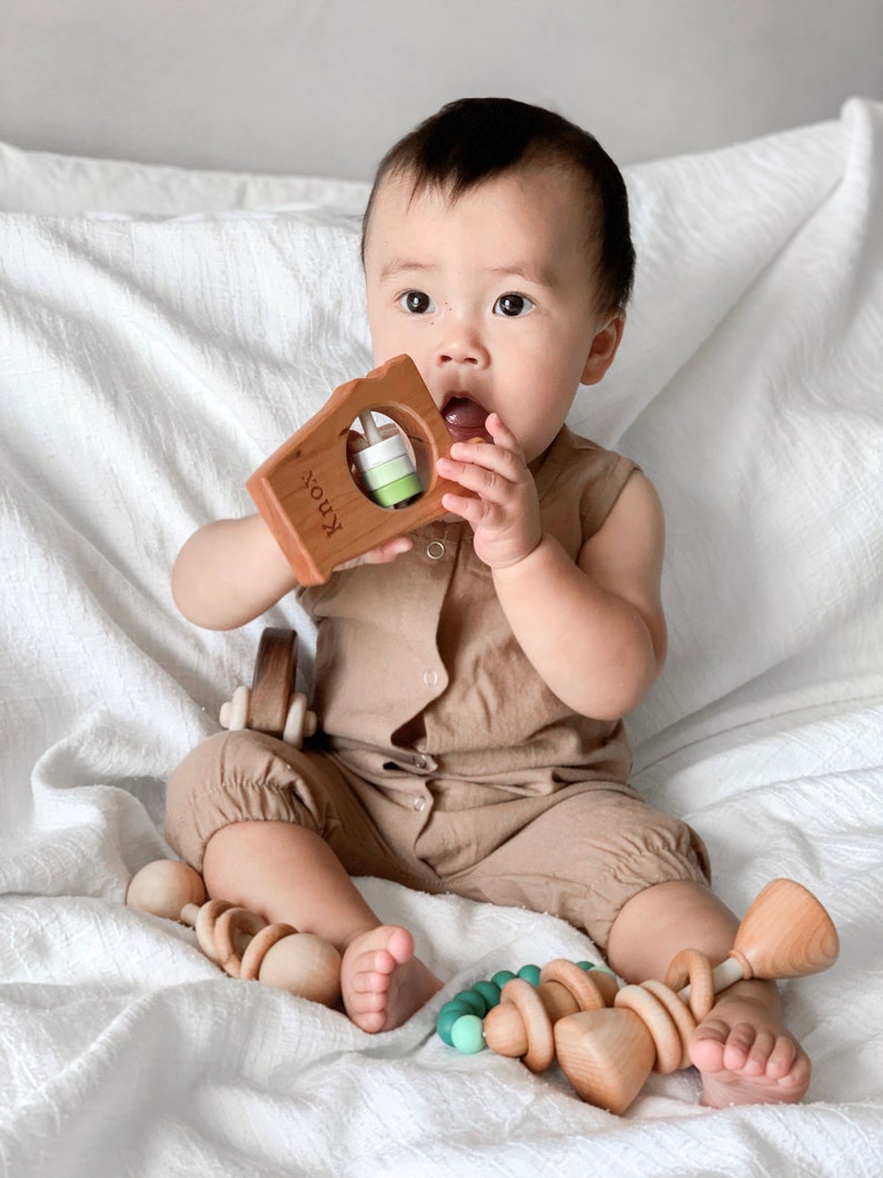 Alabama State Baby Rattle™ Modern Wooden Baby Toy Organic and Natural image 6