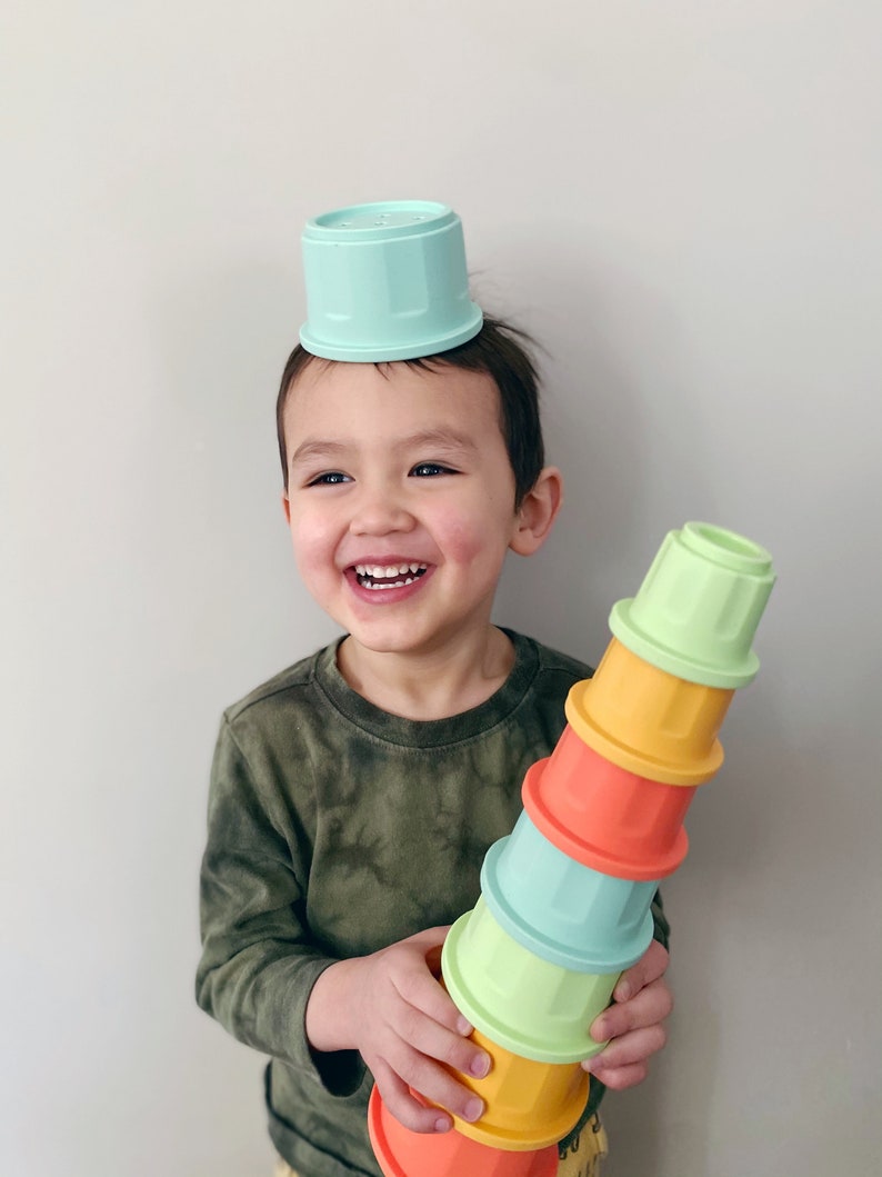 Stacking cups for baby and montessori play image 5