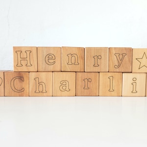 Personalized Baby Blocks Organic Wood Name Blocks for play, photos, nursery decor image 8