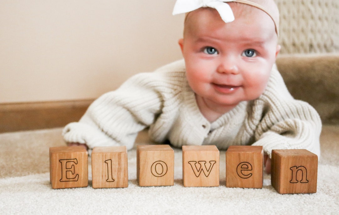 Personalized Baby Blocks Organic Wood Name Blocks for Play Etsy