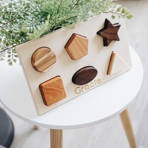 Wooden Shape Puzzle Wooden Toy Toddler Toy Baby Toy Wood Toy Educational Toy Waldorf Toy Wood Puzzle Toy Montessori Toy Educational Toy image 9