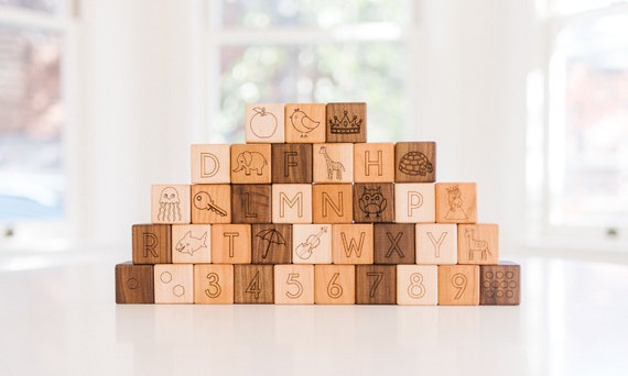 abc wooden building blocks