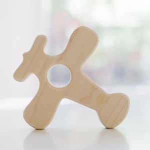 Organic Baby AirplaneToy Grasping Toy - Airplane Shaped Baby Toy, Natural Baby Toy from Bannor Toys