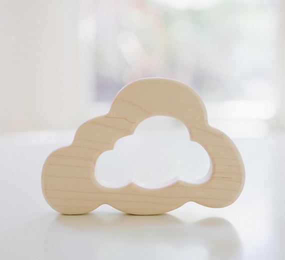 Baby Shower Rainbow Baby Gift Rainbow Cloud Baby Crinkle Wooden Teether Tag Toy