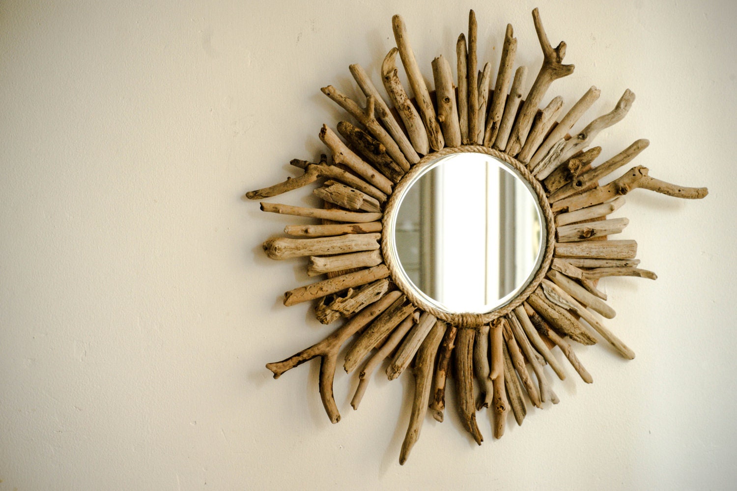 Sunburst Driftwood Mirror Beach House Style Mirror Handmade Etsy