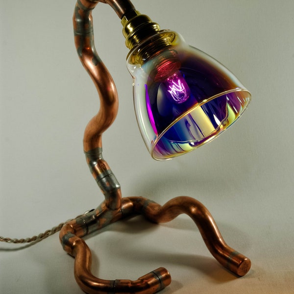 Copper Desk Lamp, Copper Table Lamp, Steam Punk Inspired Lamp, Small Lamp