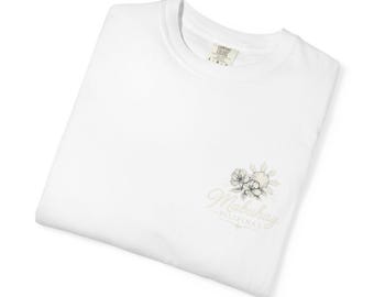 Pilipinas Stamp Design T-shirt | Bahay Kubo & Sampaguita Outline Pocket Print