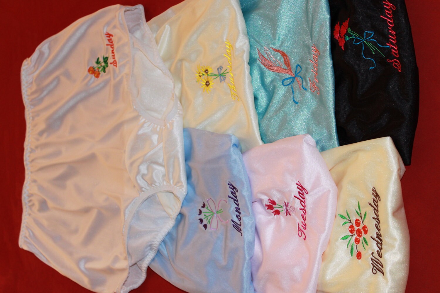 VintageStyle Days of the Week Panties Set of 7 Etsy