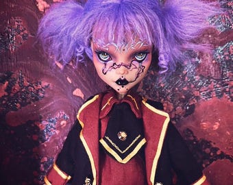 Magic Academy OOAK Monster High Repaint Doll | Tan Skin Tone,Wizard Uniform With Shoes
