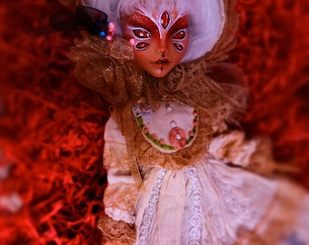 OOAK Custom Repainted Monster High Doll | Gothic Stitched Skull Face, Outfit Full Set