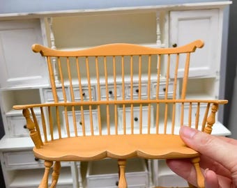 1/6 Scale Windsor Settee Bench | Double Chair for Barbie PP MH Dollhouse Furniture