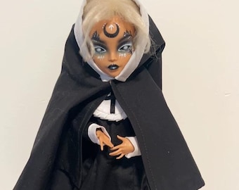 Gothic Dark Nun Witch OOAK Custom Monster High Repaint Doll