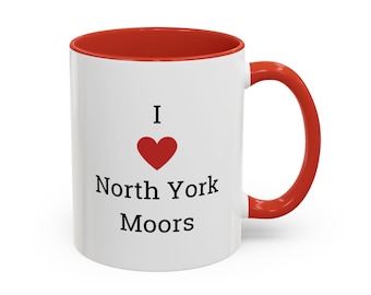 Tazza da caffè con decorazione a cuore "I Love North York Moors" / 11 oz / 15 oz