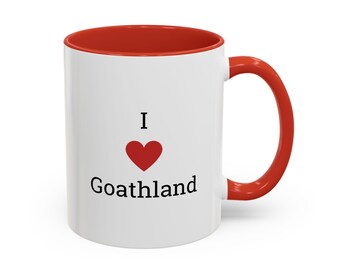 Tazza da caffè con decorazione a cuore "I Love Goathland" / 325 ml