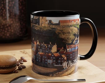 Tazza fotografica Whitby East Harbour / Tazza da caffè decorativa da 11 once