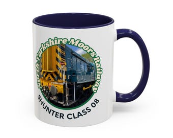 Tazza con il treno di manovra North York Moors Railway Classe 08, regalo per gli amanti dei treni