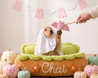 Dachshund Dog Bed Personalized, Custom Name Puppy Bed, Sausage Dog Bed, Cute Pet Gift, Halloween DecorLover